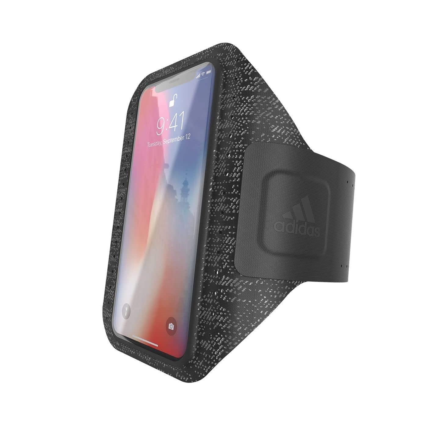 Adidas Phone Case Compatible with iPhone X/XS, Black Armband, Workout Cell Phone Holder for Exercise, Running and Sports