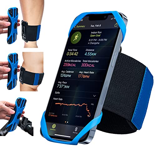 Cikyner Running Armband, 3 in 1 Running Phone Holder Sports Armband Bicycle Phone Holder 360° Rotatable & Detachable Running Phone Armband for 4.5-9'' iPhone Huawei for Gym Running Hiking