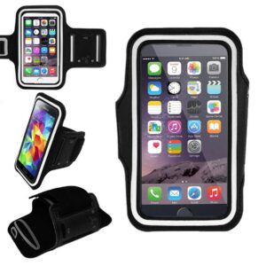 epicgadget best running armband case for iphone xs max, xr, 8 plus, galaxy s10, s10 plus, s10 lite, s9 plus, note 9, pixel 3 xl, lg g7 with adjustable elastic band & key holder (black)