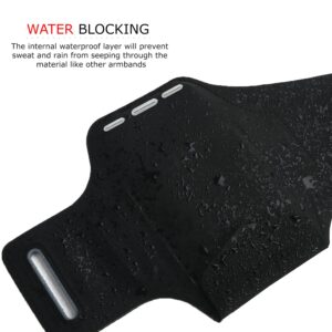 RevereSport Waterproof iPhone 15/14/13/12 Running Armband with Extra Pockets for Keys, Cash and Credit Cards. Phone Arm Holder for Sports, Gym Workouts and Exercise