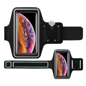 Njjex Cell Phone Armband,[2 Pack] Phone Holder with Adjustable Arm Band & Reflective Border, Sports Running Armband for iPhone X,XS,XR,XS Max,6/7/8 Plus,Galaxy S10,S10E,S10 Plus,S9/S8/S7,Note 9/Note8