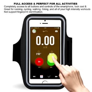 2Pack Premium Running Armband Phone Holder Compatible with iPhone X Xs Xs Max Xr 8 7 6 Plus Sizes Galaxy S9 S8 S7 S9/S8 Plus with Adjustable Band Key/Card Slot-Black+Green