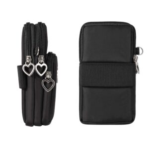 Women Nylon Cell Phone Purse Travel Crossbody Bag Wristband Sport Armband Wallet for Galaxy S10 Plus S9 Plus A50 A7 J7 Star J7 J7 Pro J4, Moto G7 Z4 Z3 G6 E5 Play, HTC U12+, OnePlus 9 (2 Pcs, Purple)