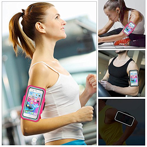 smartlle Arm Phone Holder for Running, Armband Cellphone for 13 12 11 Pro Max/XR/8 7 6s Plus, A/S/Note, Up to 6.9’’, for Exercise Gym Fitness Sports Gear Pink