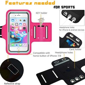 smartlle Arm Phone Holder for Running, Armband Cellphone for 13 12 11 Pro Max/XR/8 7 6s Plus, A/S/Note, Up to 6.9’’, for Exercise Gym Fitness Sports Gear Pink