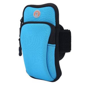 VGEBY Arm Pouch Outdoor Sport Running Jogging Exercise Armband Bag Wrist Pouch Phone Case Bag(Blue) Sports Bag Supplies