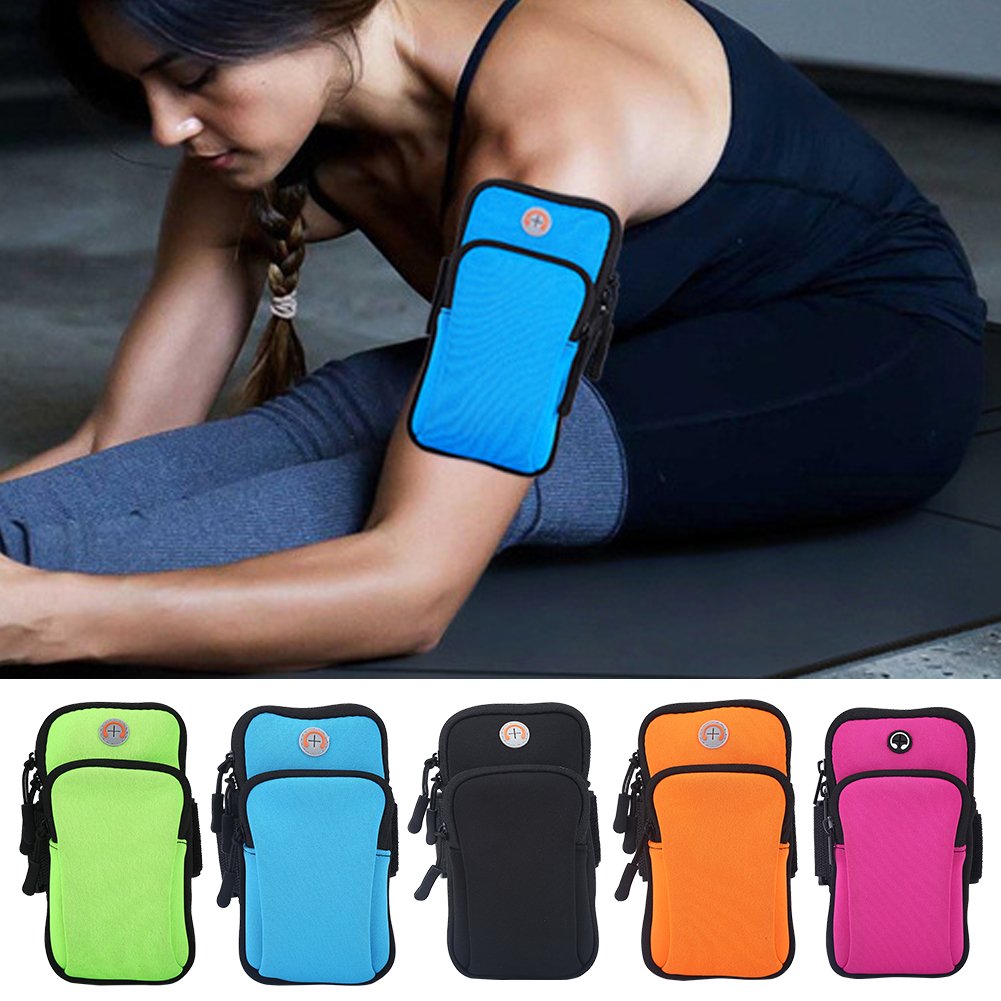 VGEBY Arm Pouch Outdoor Sport Running Jogging Exercise Armband Bag Wrist Pouch Phone Case Bag(Blue) Sports Bag Supplies