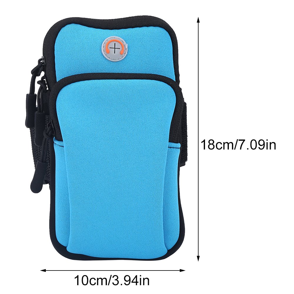VGEBY Arm Pouch Outdoor Sport Running Jogging Exercise Armband Bag Wrist Pouch Phone Case Bag(Blue) Sports Bag Supplies