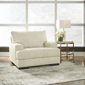 Signature Design by Ashley Caretti Contemporary Upholstered Chair and a Half, Beige
