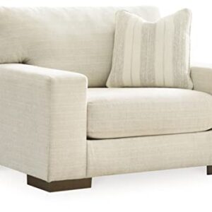 Signature Design by Ashley Maggie Contemporary Upholstered Chair and a Half, Beige