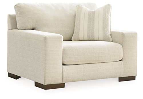 Signature Design by Ashley Maggie Contemporary Upholstered Chair and a Half, Beige