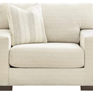 Signature Design by Ashley Maggie Contemporary Upholstered Chair and a Half, Beige