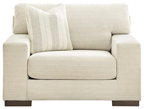 Signature Design by Ashley Maggie Contemporary Upholstered Chair and a Half, Beige