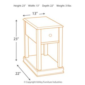 Signature Design by Ashley Breegin New Traditional Wooden Chair Side End Table, Brown