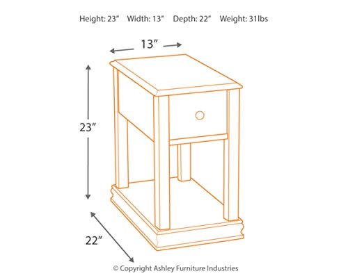 Signature Design by Ashley Breegin New Traditional Wooden Chair Side End Table, Brown