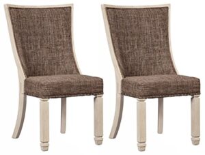 signature design by ashley bolanburg modern farmhouse upholstered dining chair, 2 count, brown