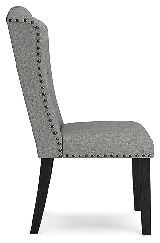 Signature Design by Ashley Jeanette Modern Tufted Dining Upholstered Side Chair, Set of 2, Gray