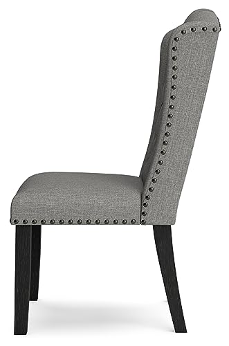 Signature Design by Ashley Jeanette Modern Tufted Dining Upholstered Side Chair, Set of 2, Gray