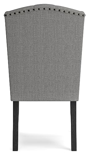 Signature Design by Ashley Jeanette Modern Tufted Dining Upholstered Side Chair, Set of 2, Gray