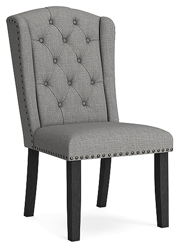 Signature Design by Ashley Jeanette Modern Tufted Dining Upholstered Side Chair, Set of 2, Gray