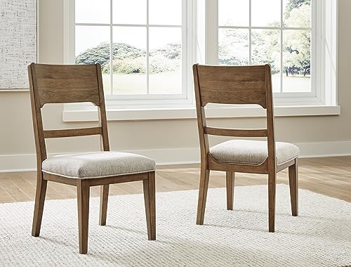 Signature Design by Ashley Cabalynn Traditional Dining Chair Set, 2 Count, Brown & Tan