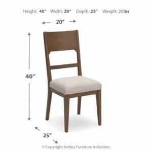 Signature Design by Ashley Cabalynn Traditional Dining Chair Set, 2 Count, Brown & Tan