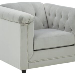 Signature Design by Ashley Josanna Classic Tufted Upholstered Chair, Gray