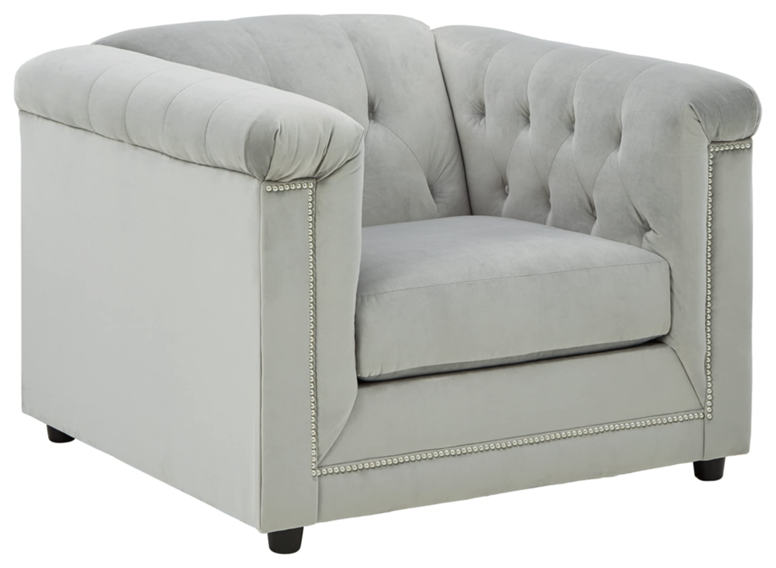 Signature Design by Ashley Josanna Classic Tufted Upholstered Chair, Gray