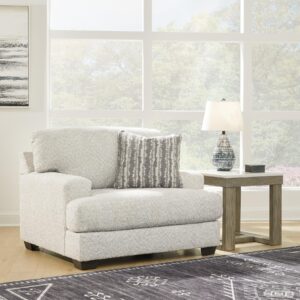 Signature Design by Ashley Brebryan Coastal Upholstered Oversized Chair with 1 Accent Pillow, Beige