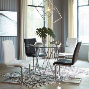 Ashley Furniture Madanere Faux Leather Dining Side Chair in White