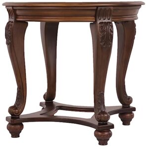 signature design by ashley t499-6 round end table, 0, dark brown