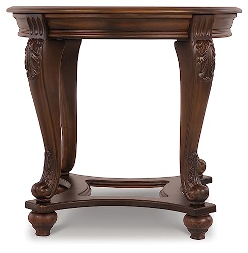 Signature Design by Ashley T499-6 Round End Table, 0, Dark Brown