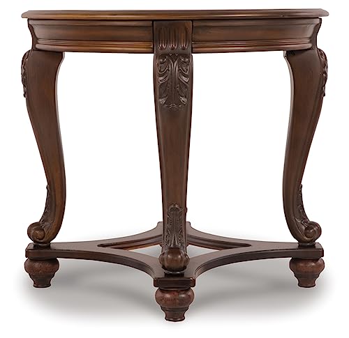 Signature Design by Ashley T499-6 Round End Table, 0, Dark Brown