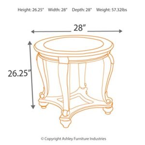 Signature Design by Ashley T499-6 Round End Table, 0, Dark Brown