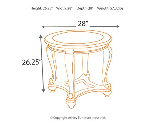 Signature Design by Ashley T499-6 Round End Table, 0, Dark Brown