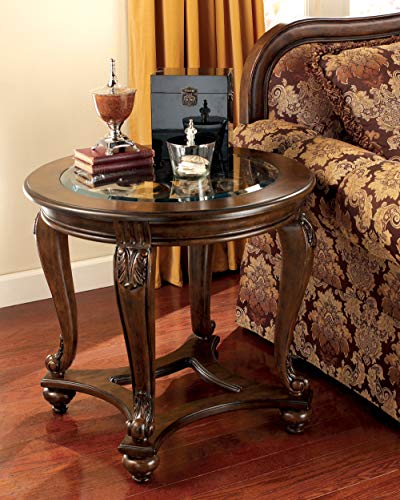 Signature Design by Ashley T499-6 Round End Table, 0, Dark Brown