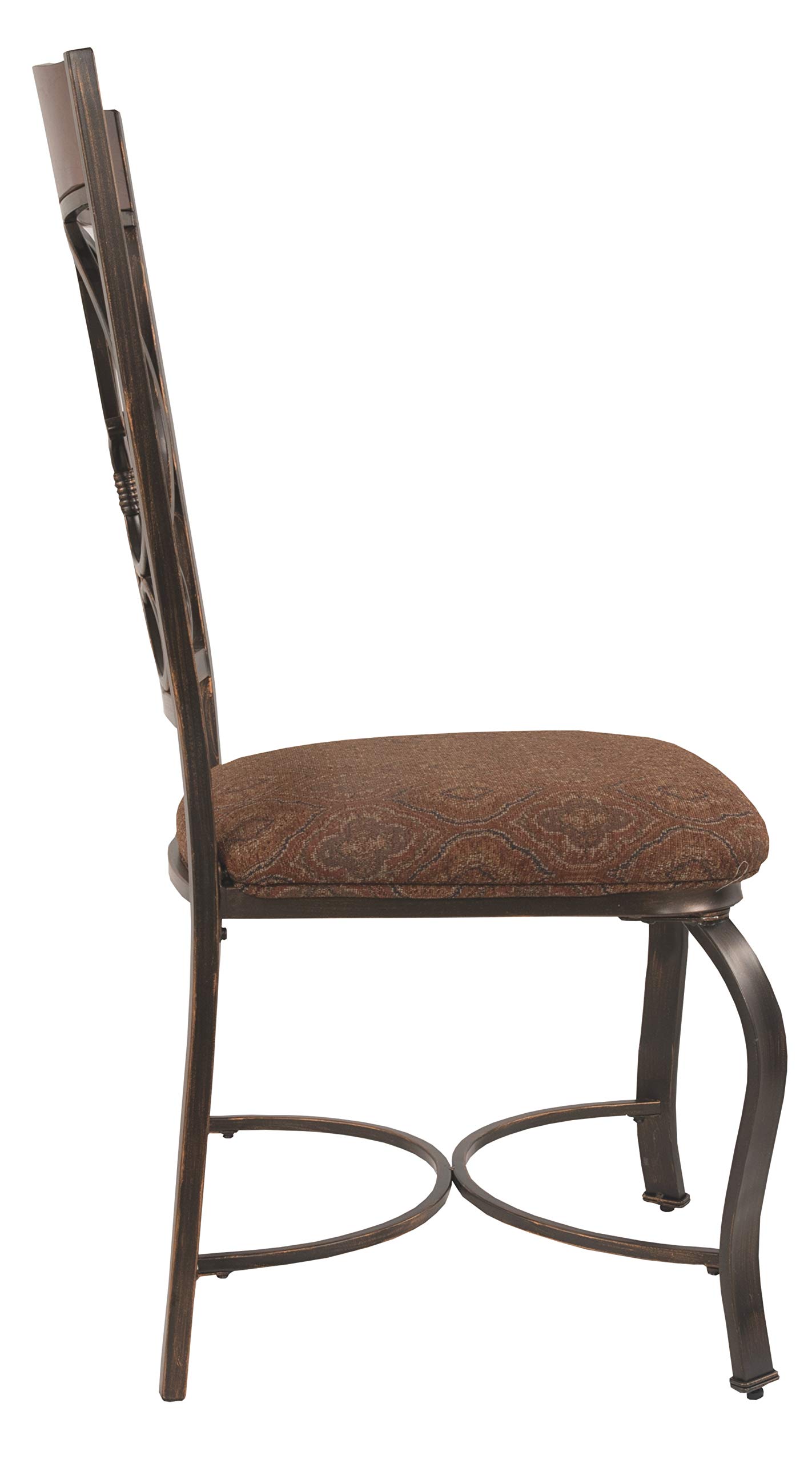 Signature Design by Ashley Glambrey Old World Dining Chair with Cushion, 4 Count,, 23.5"D x 19.75"W x 40.5"H, Brown