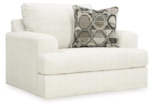 signature design by ashley karinne coastal upholstered oversized chair, white