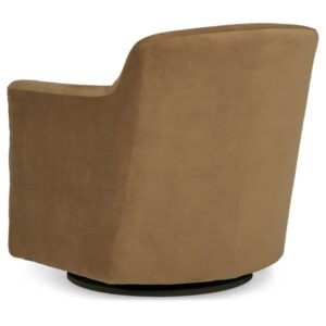 Ashley Furniture Bradney Metal Swivel Accent Chair in Brown & Black