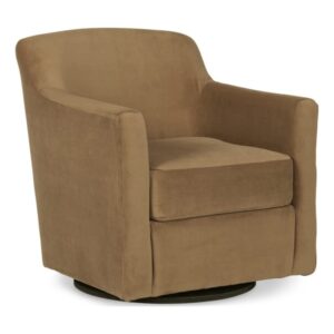 Ashley Furniture Bradney Metal Swivel Accent Chair in Brown & Black