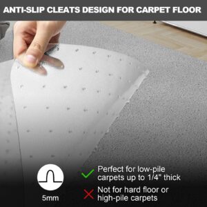 Chair Mat for Carpet- Low Pile (1/4" Thick) Carpet Protector for Office Gaming Desk Chair. Heavy Duty Desk Chair Mat for Carpeted Floors (for Carpet Floor, with Lip-47.5" x 35.5")