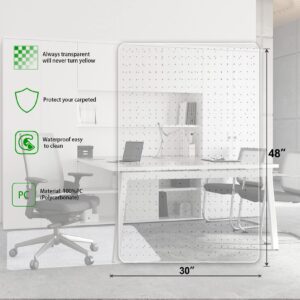 100pointONE Office Chair Mat for Carpet, Heavy Duty Studded Desk Chair Mat for Carpeted Floors - Shipped Flat & No Divots. Polycarbonate Computer Chair Mat for Medium & Low Pile Carpet 30"x 48"