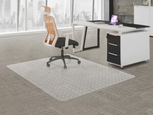 homek large office chair mat for carpeted floors, 45" x 53" clear desk chair mat for low pile carpet- easy glide carpet protector mat for office chair