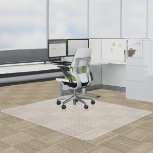 HOMEK Large Office Chair Mat for Carpeted Floors, 45" x 53" Clear Desk Chair Mat for Low Pile Carpet- Easy Glide Carpet Protector Mat for Office Chair