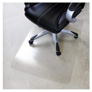 marvelux enhanced polymer eco-friendly office chair mat for low and standard pile carpeted floors 30" x 48" | rectangular carpet protector, transparent | shipped flat | multiple sizes