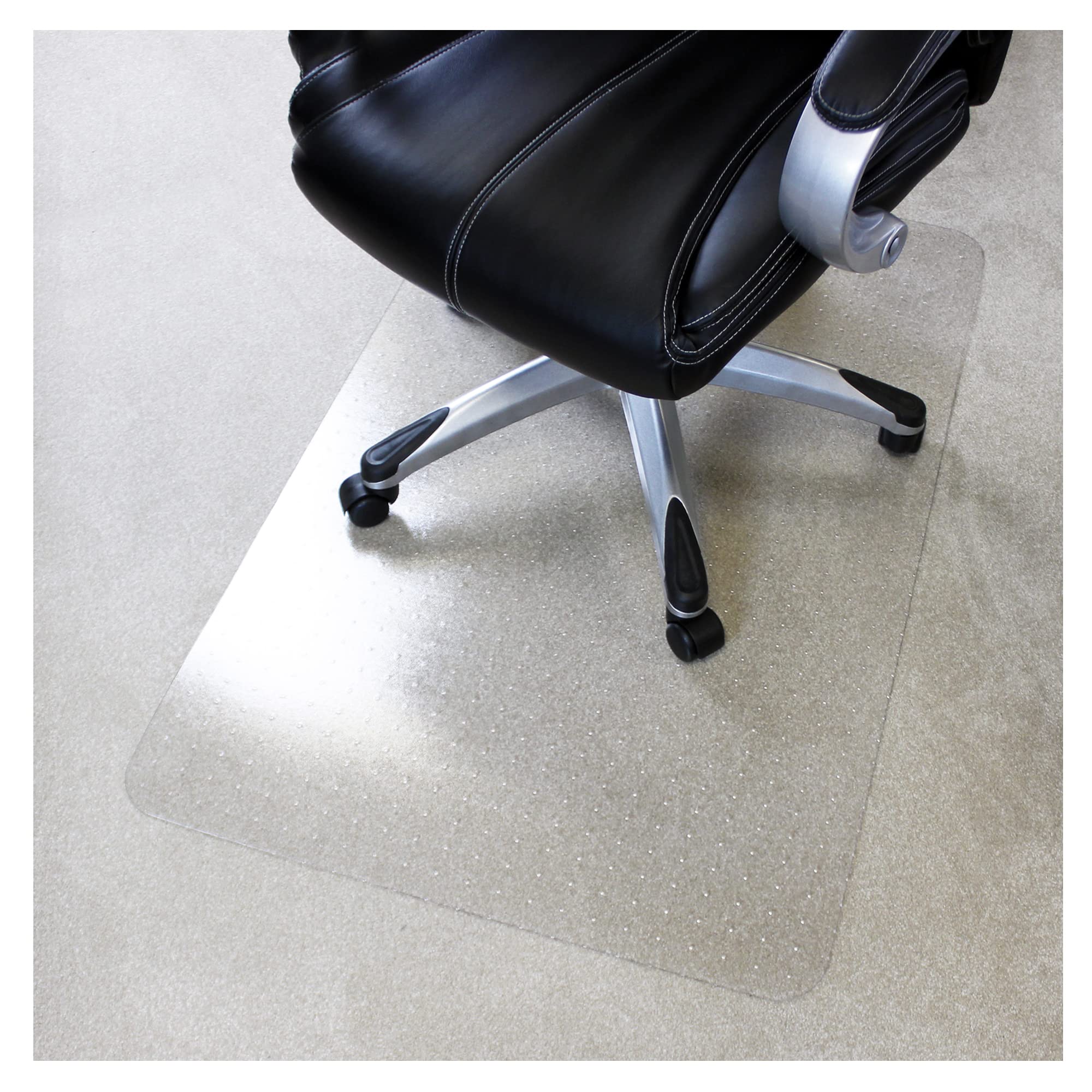 Marvelux Enhanced Polymer Eco-Friendly Office Chair Mat for Low and Standard Pile Carpeted Floors 30" x 48" | Rectangular Carpet Protector, Transparent | Shipped Flat | Multiple Sizes