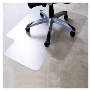 marvelux enhanced polymer eco-friendly office chair mat with lip for low and standard pile carpeted floors | 48" x 51" | transparent carpet protector | multiple sizes
