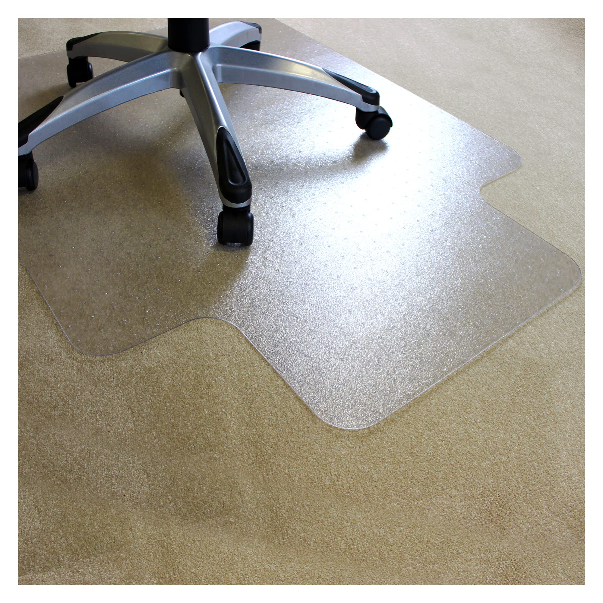 Marvelux Enhanced Polymer Eco-Friendly Office Chair Mat with Lip for Low and Standard Pile Carpeted Floors | 48" x 51" | Transparent Carpet Protector | Multiple Sizes