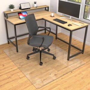 leapyouth large office chair mat for hardwood floors - 48"×60" anti-slip desk chair mat for rolling chairs - heavy duty floor protector for home office - easy clean and flat without curling