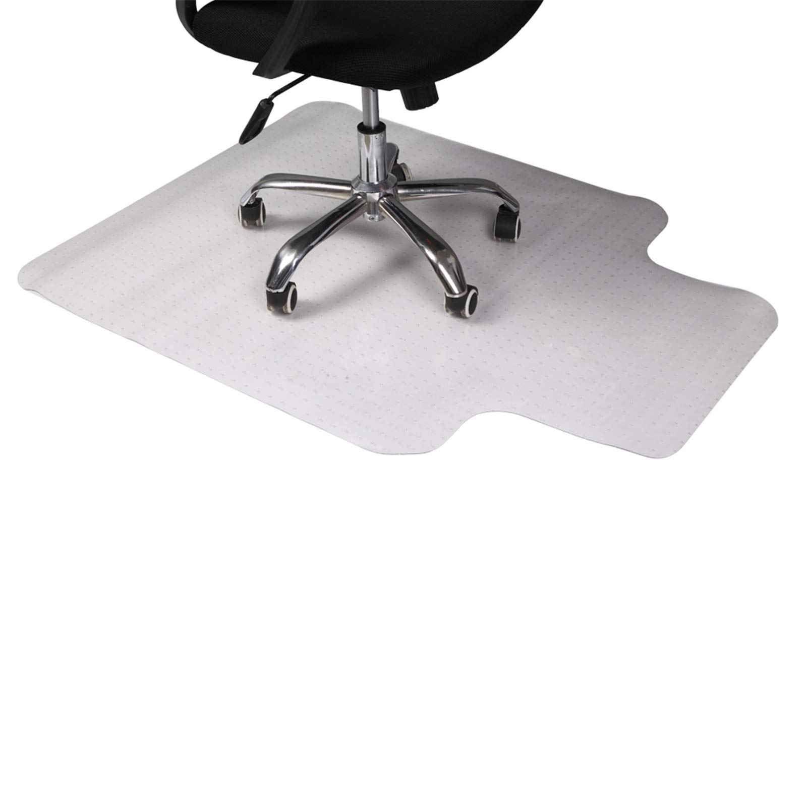 Transparent PVC Office Chair Mat for Carpet – Computer Chair Mat for Carpeted Floors – Easy Glide Rolling Plastic Floor Mat for Office Chair on Carpet for Work, with Extended Lip (47.24 x 35.43 )".